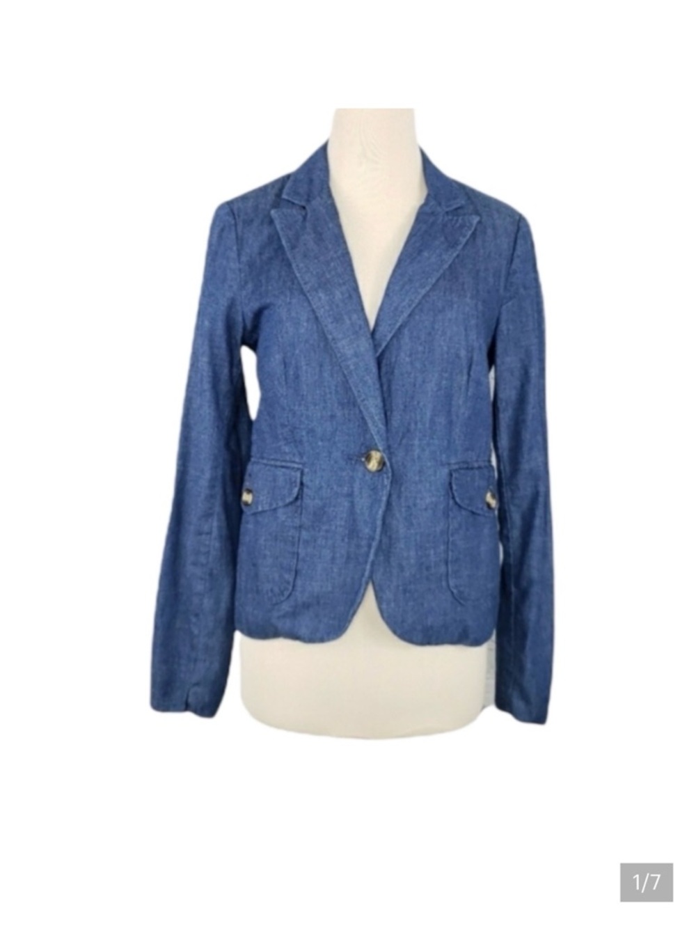 Sanctuary soft denim single button front blazer size  S